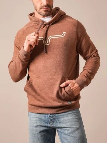Kimes Ranch Dark Brown Heather Outliner Men's Logo Hoodie MHO0000011BN012