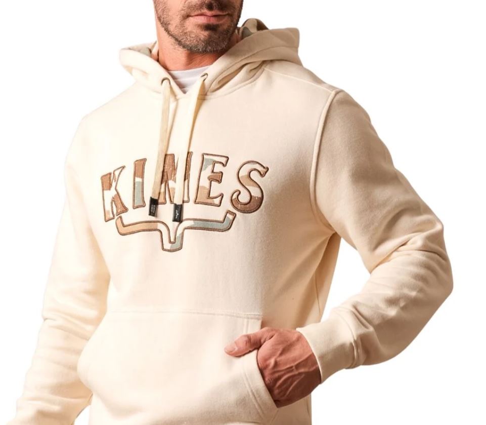 Kimes Ranch Natural Riddle Camo Logo Men's Hoodie MHO0000057BE006