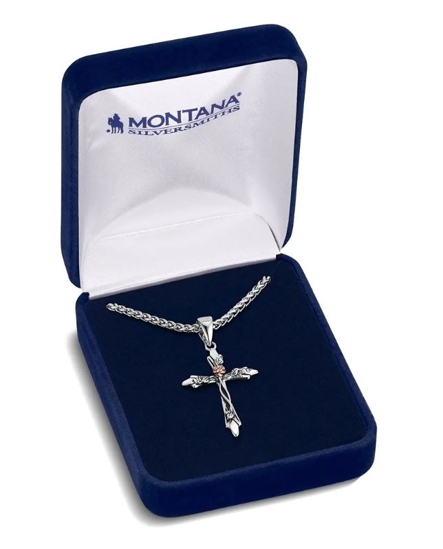Montana Silversmith Thorns and Roses Cross Necklace NC6528