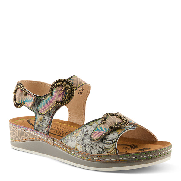 L'Artiste by Spring Step Grey Multi Offtrak Women's Sandals OFFTRAK-GRYM