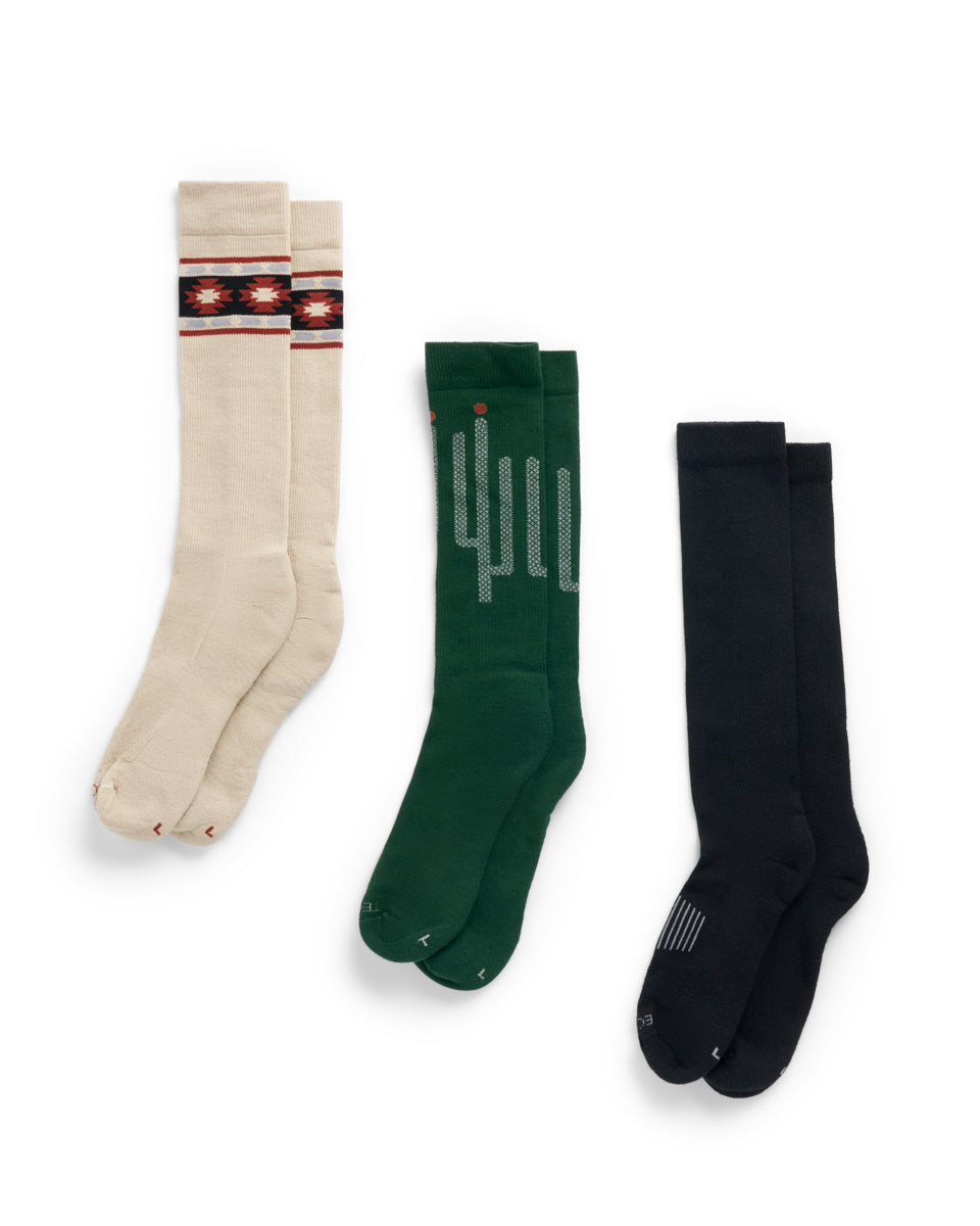 Tecovas Cactus/Mosaic Multi Over-The-Calf Socks (3 pack) 31352
