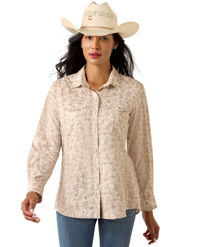 Ariat Boots 'N' Roses Western VentTEK Women's Longsleeve Snap Shirt 10075360