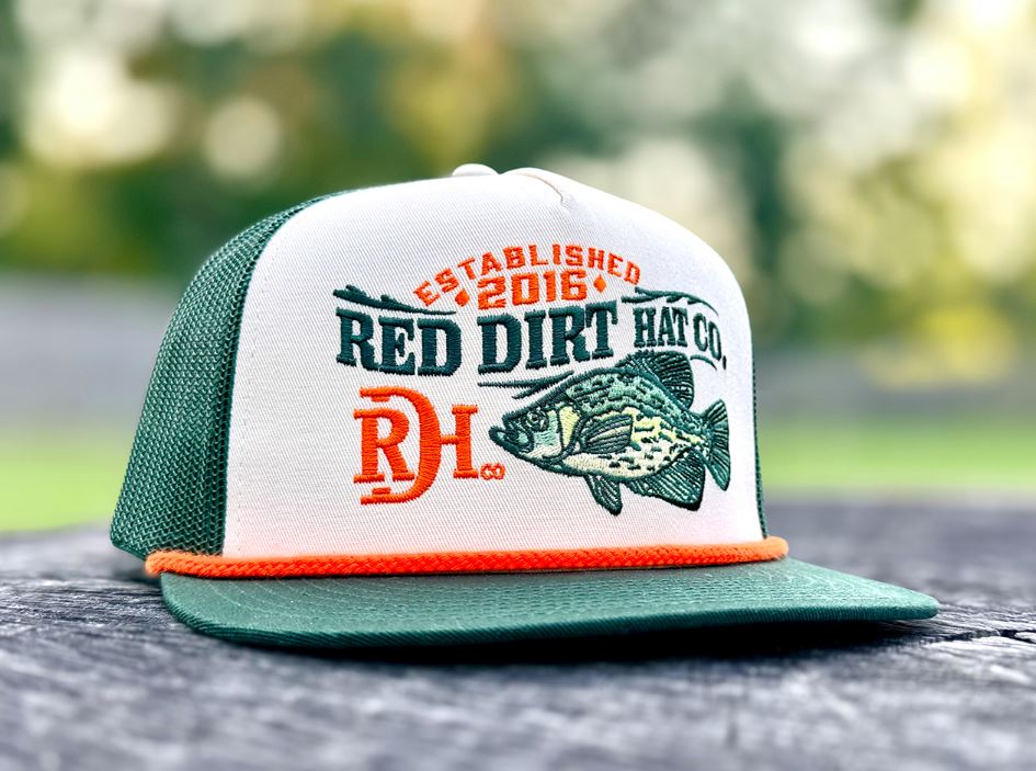 Red Dirt Hat Co. Khaki/Green 'Hooked' Flat Bill Hat RDHC-530