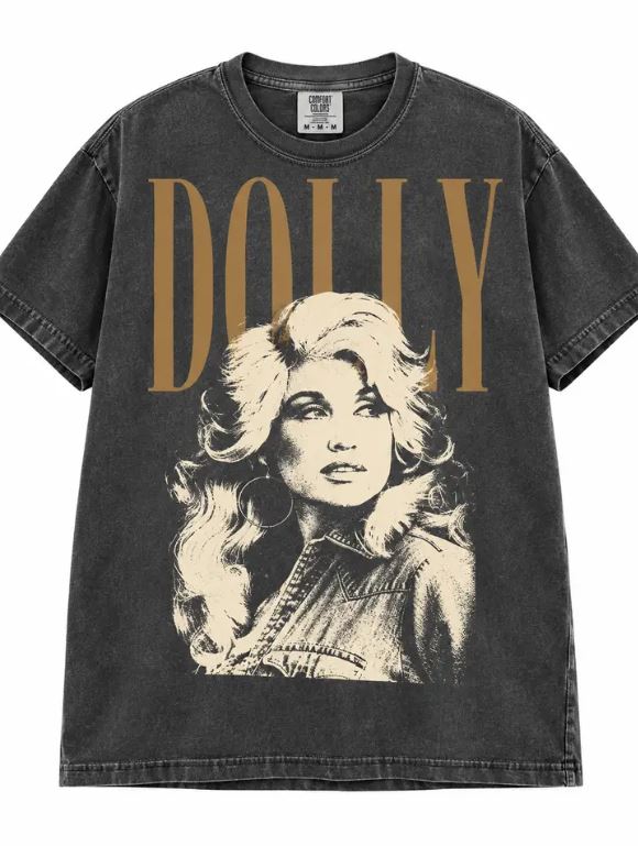 Dolly Parton Black Retro Country Music Tee