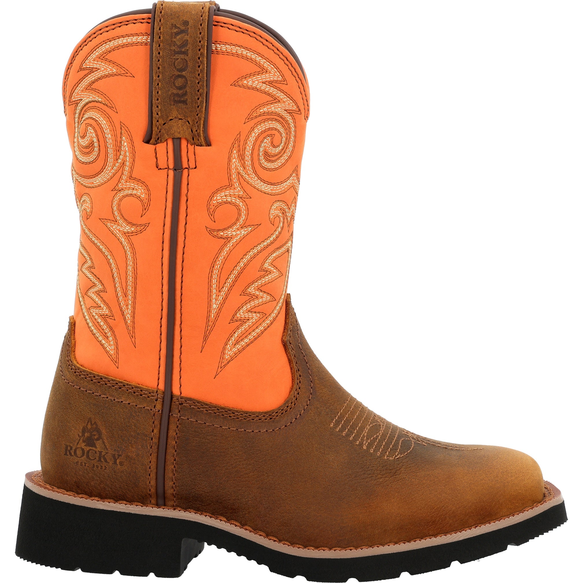 Rocky Orange/Brown Big Kid's Monocrepe Western Boots RKW0463Y