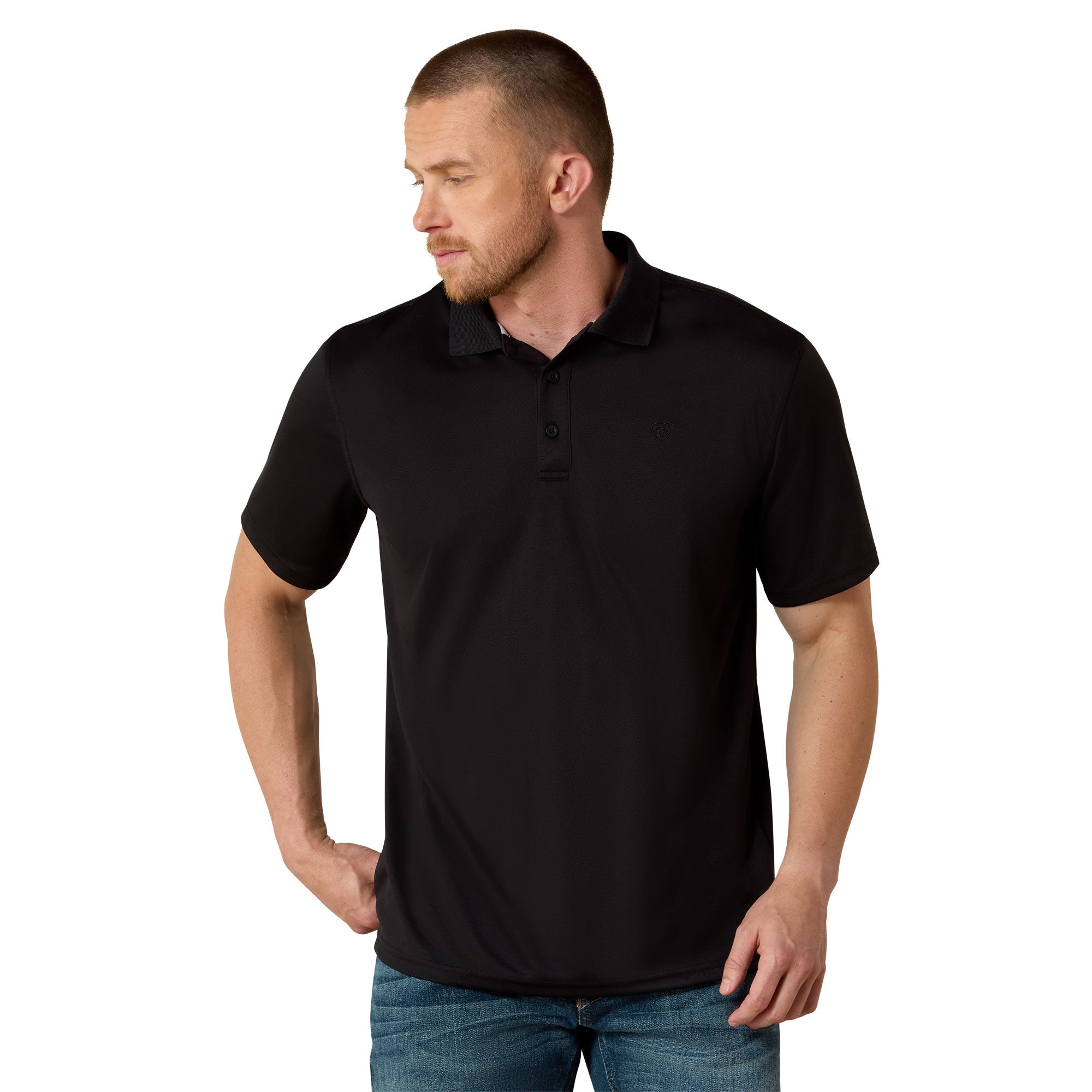 Ariat Black Tek Men's Short Sleeve Polo Shirt 10009062