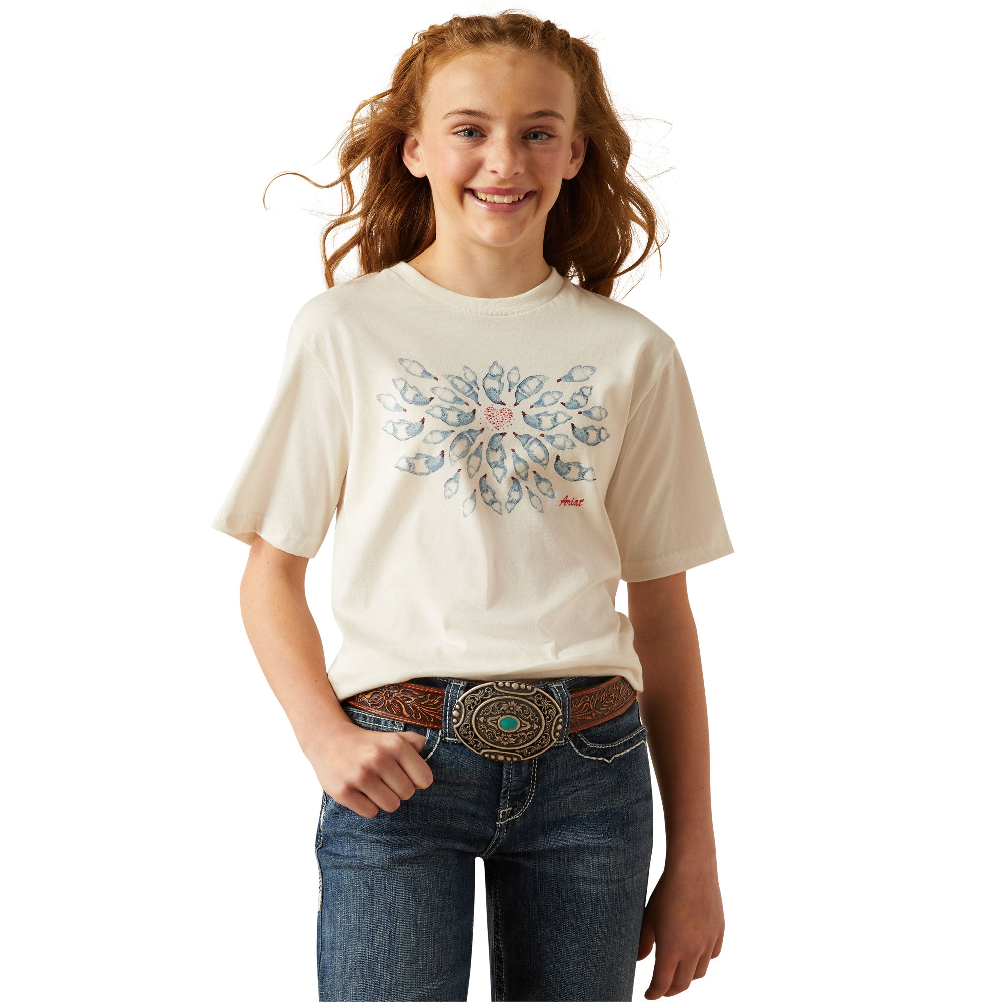 Ariat Antique White Chicken Love Girls' T-Shirt 10058864