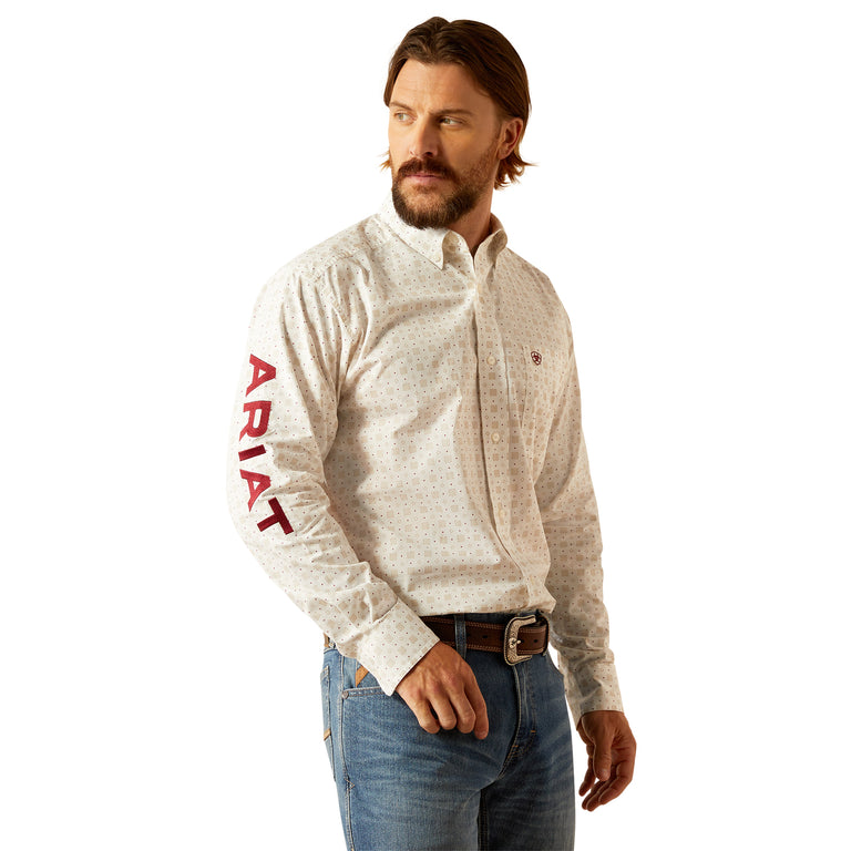 Ariat Men's Shirt - Team Logo Twill Classic Fit - Ultramarine / White - Billy's Western Wear