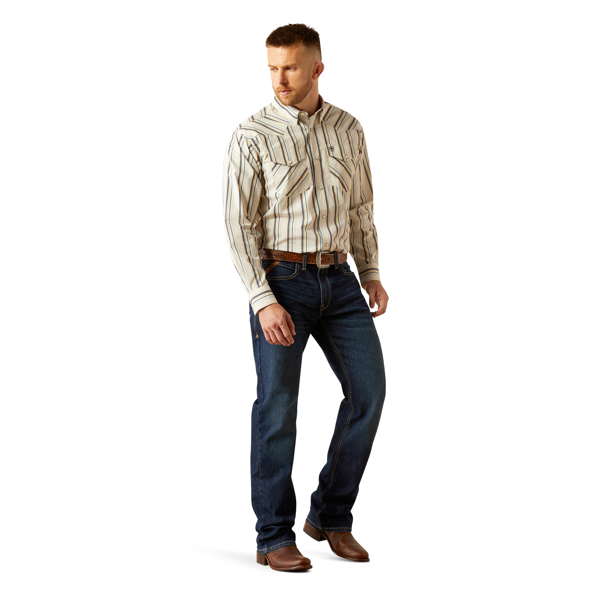 Ariat Cream Finnley Men's Classic Fit Longsleeve Button Front Shirt 10054659