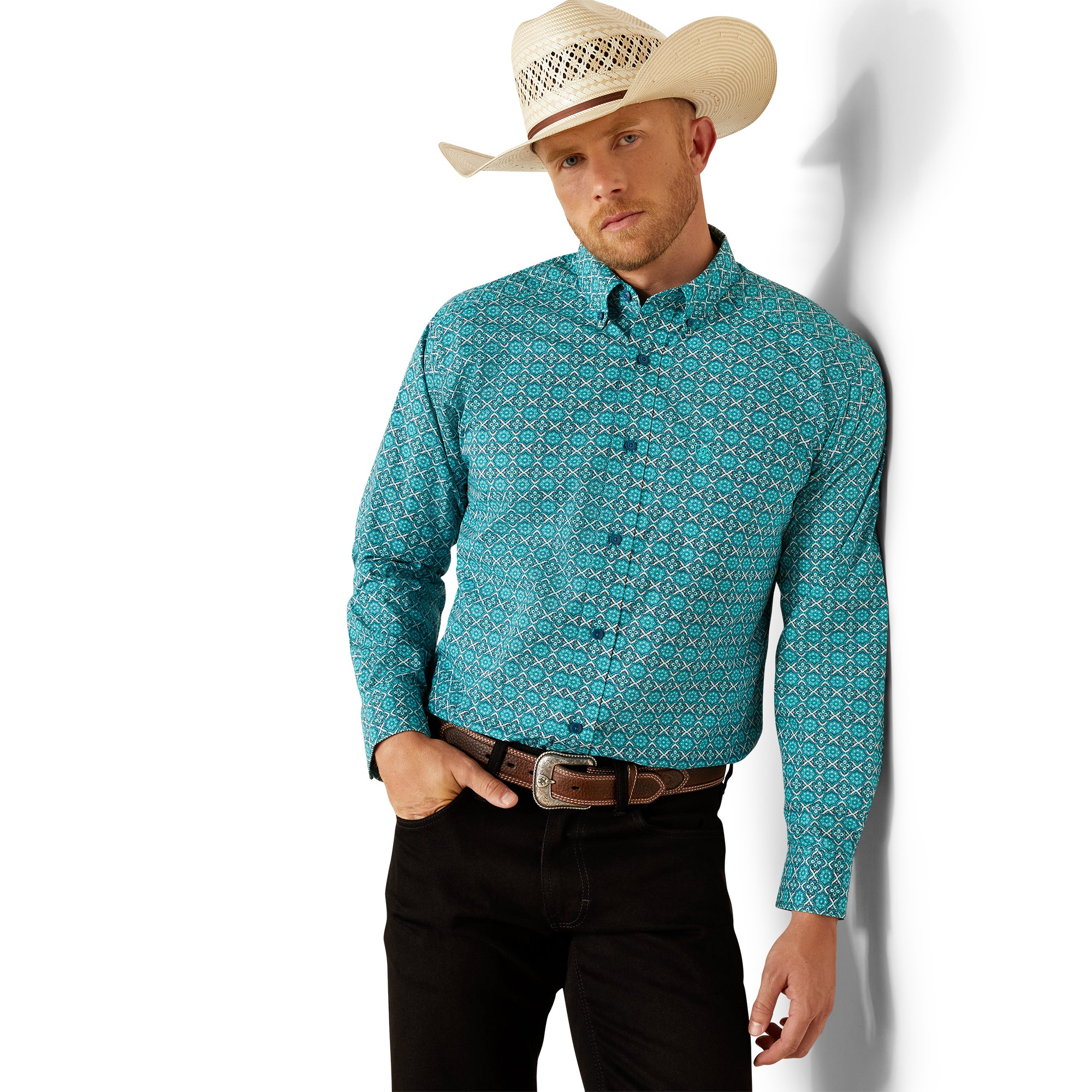 Ariat Blue Print Jordy Men's Classic Fit Long Sleeve Shirt 10054697