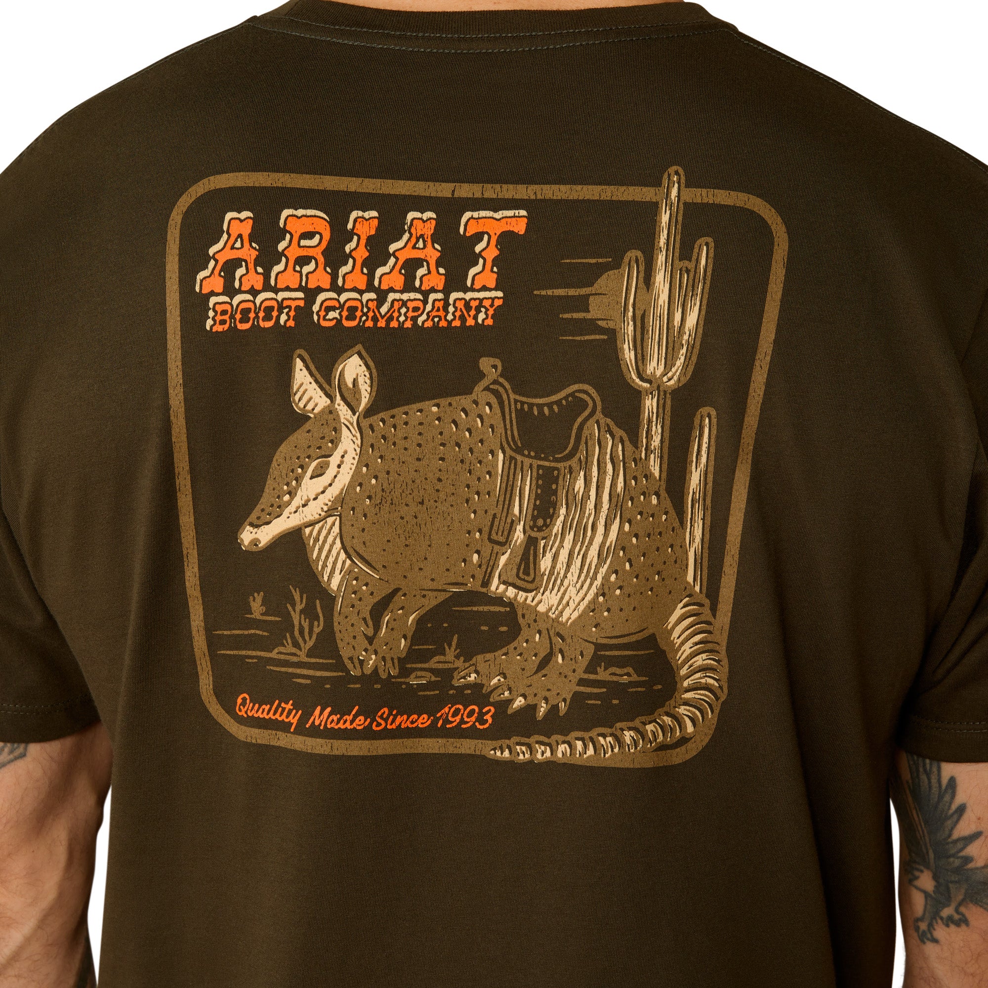 Ariat Dark Olive Armadillo on a Half Shell Men's Short Sleeve T-Shirt 10054843