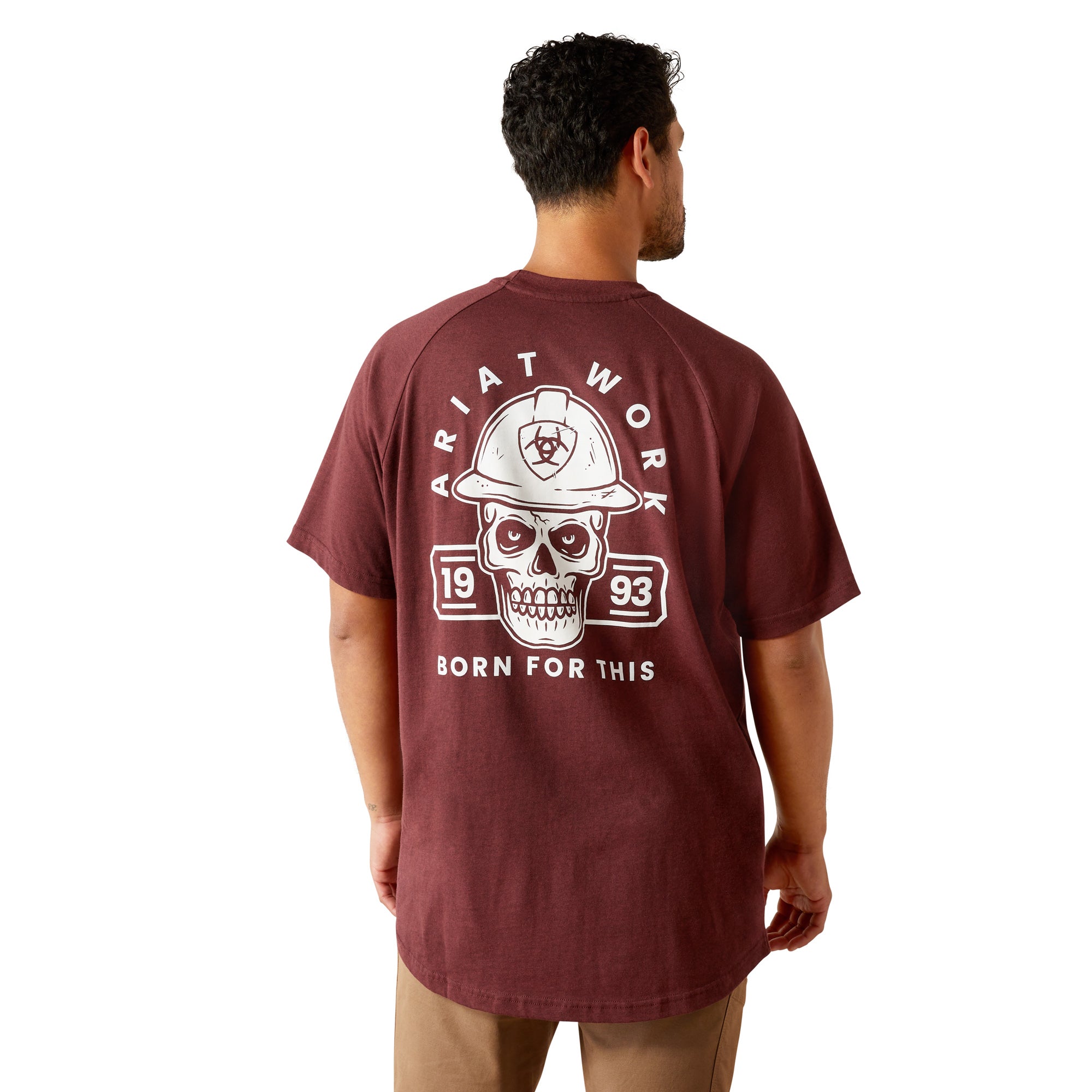 Ariat Burgundy Heather Rebar Cotton Strong Hardhead T-Shirt 10054444