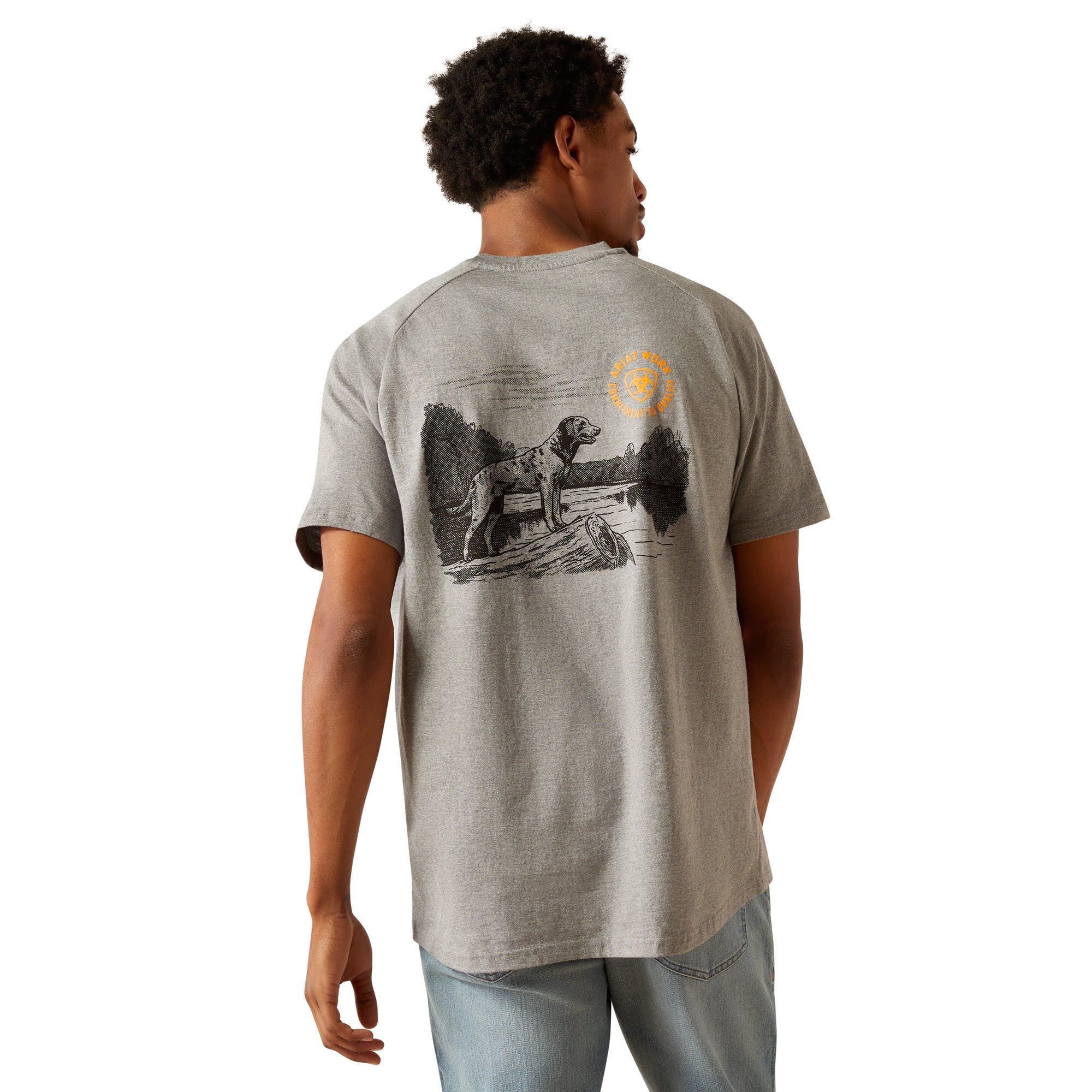 Ariat Heather Grey Rebar Cotton Strong Buddy T-Shirt 10054510