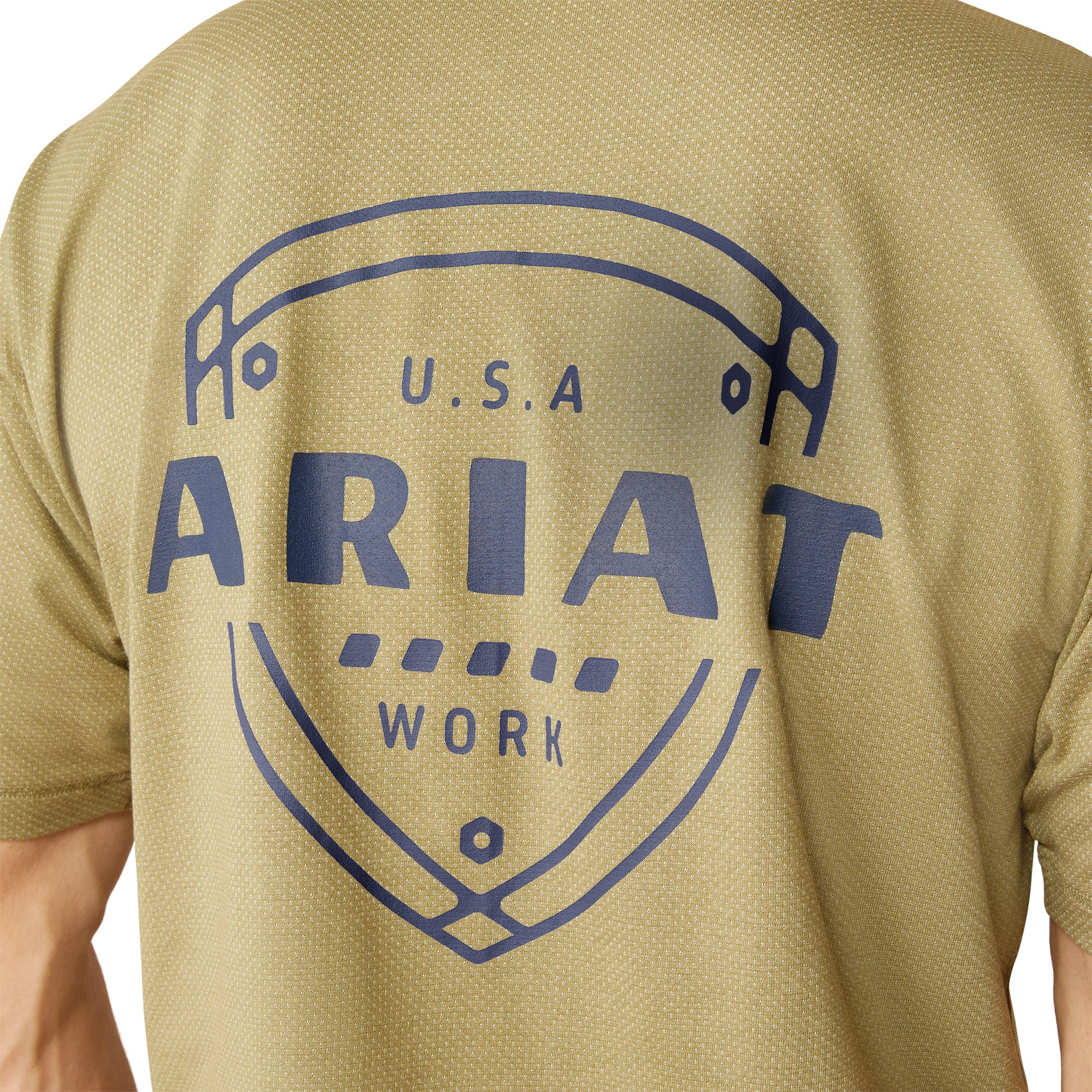 Ariat Oil Green Rebar Workman 360 Shield Pocket Short Sleeve Men's  T-Shirt 10054589