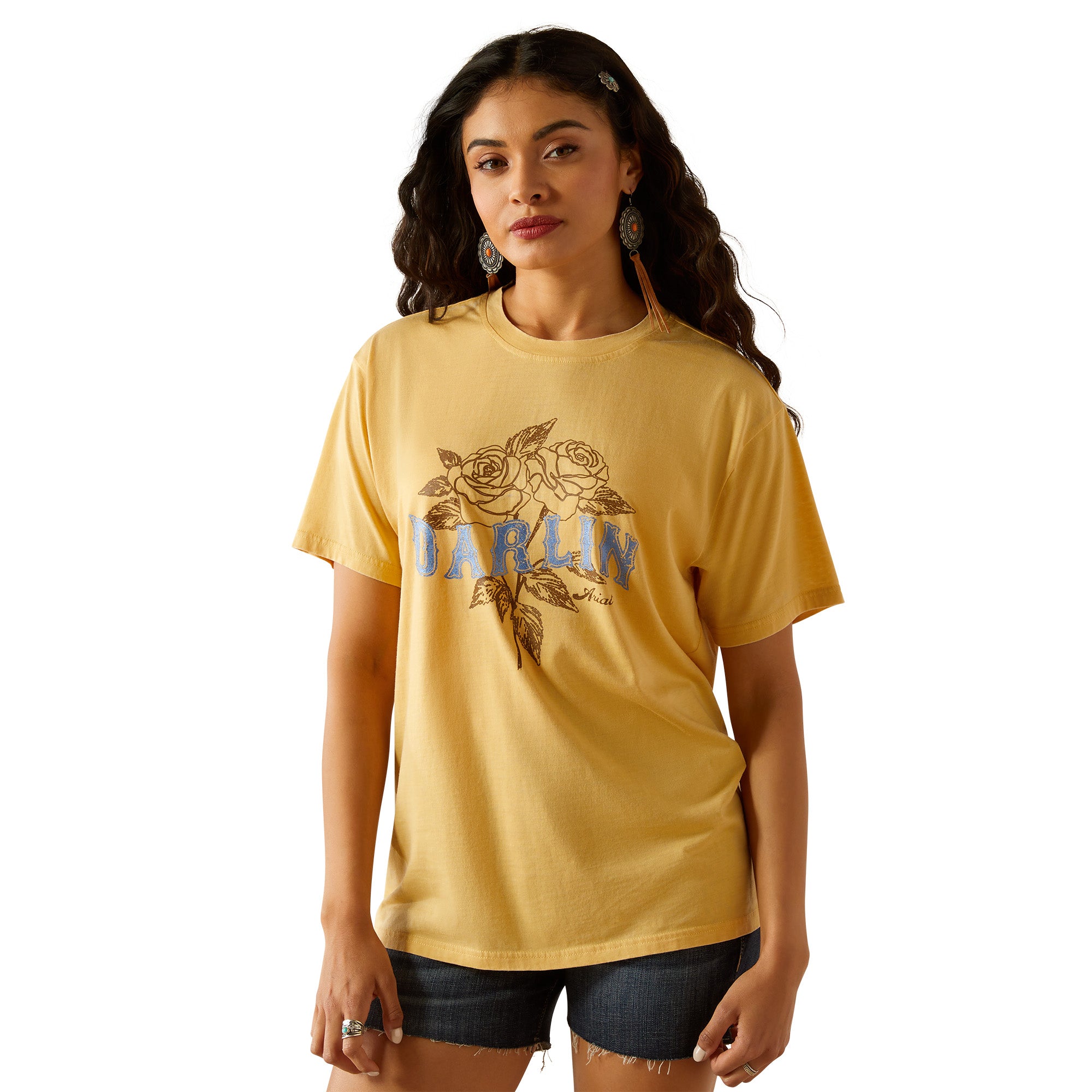 Ariat Rattan Darlin Rose Women's Short Sleeve T-Shirt 10055129