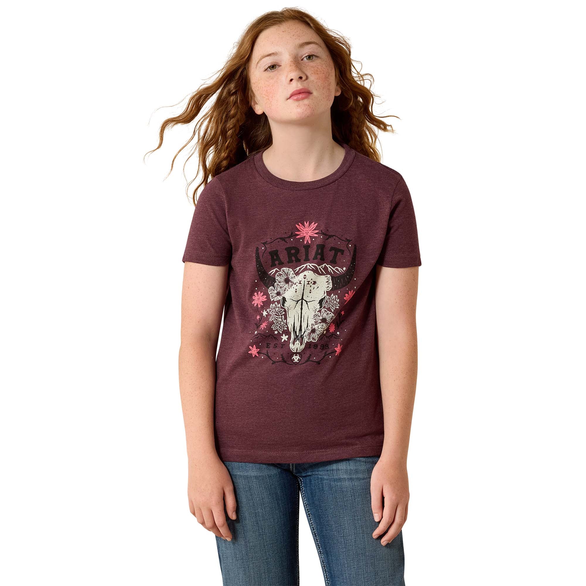 Ariat Wine Skulls Florals T-Shirt 10071700