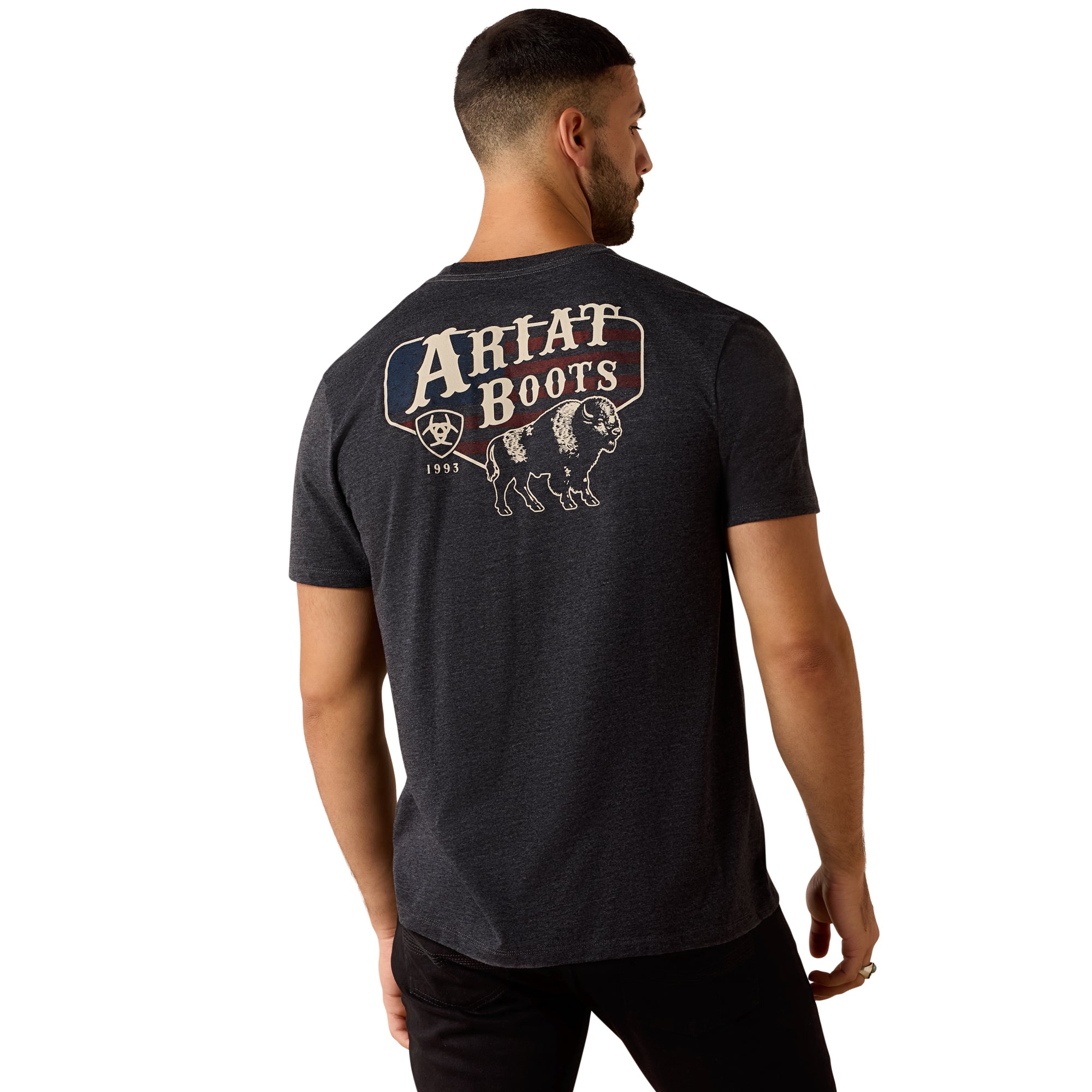 Ariat Charcoal Heather American Bison Classic Fit Men's Short Sleeve Graphic T-Shirt 10071195