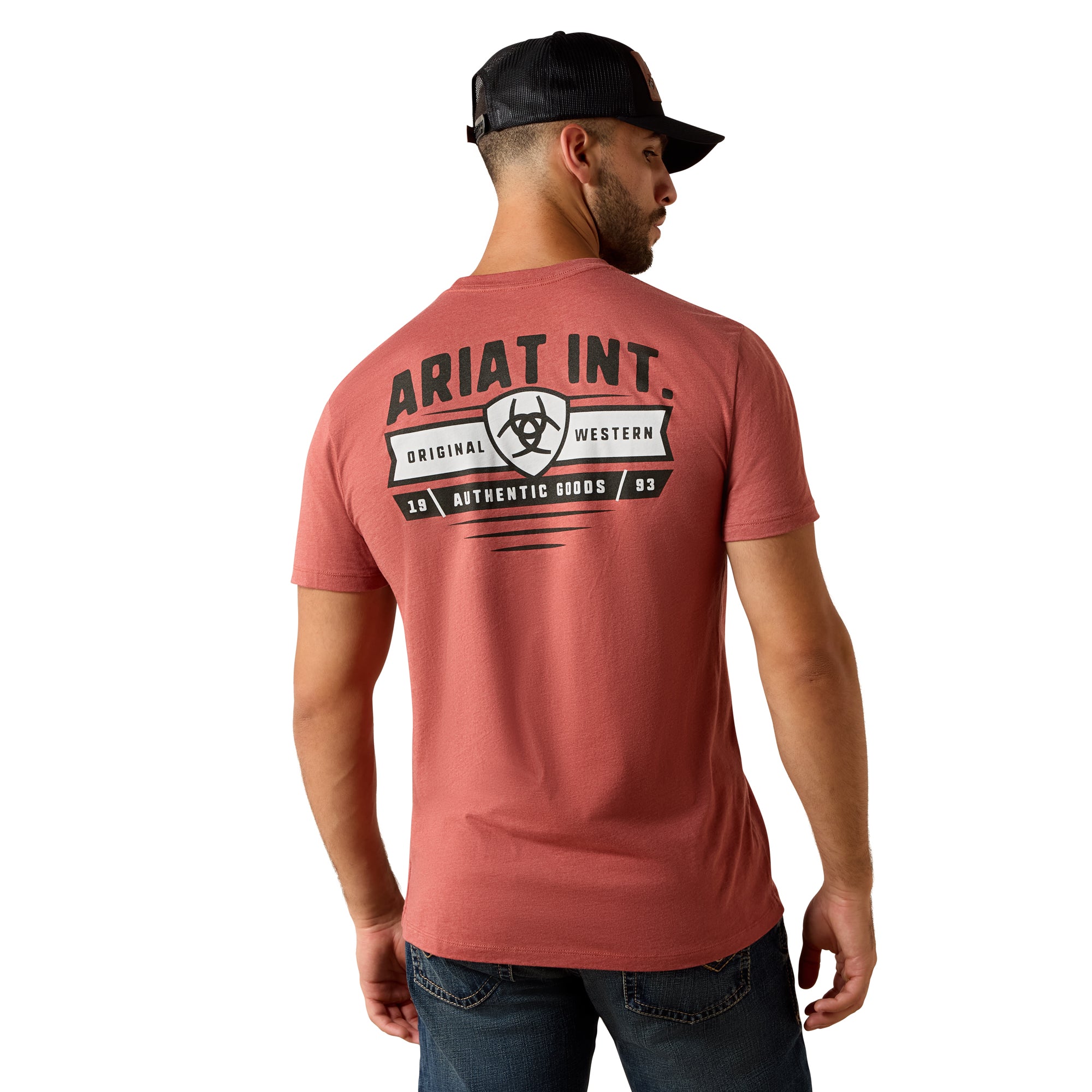 Ariat Red Clay Heather Men's Ariat Banner Badge T-Shirt 10073957