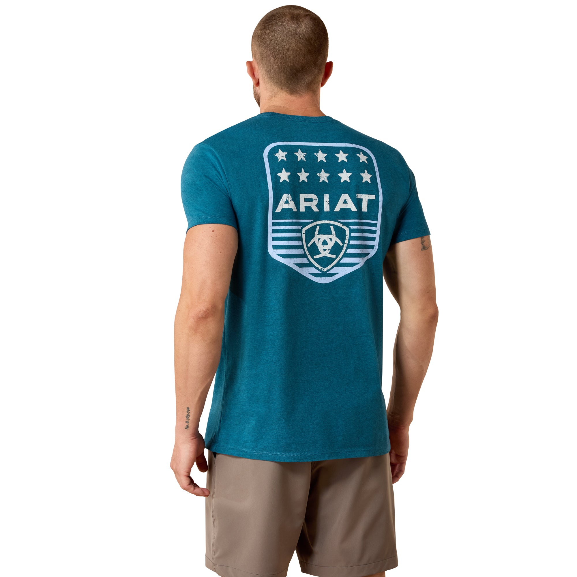Ariat Monaco Blue Stripe Patriotic Badge Men's T-Shirt 10073965