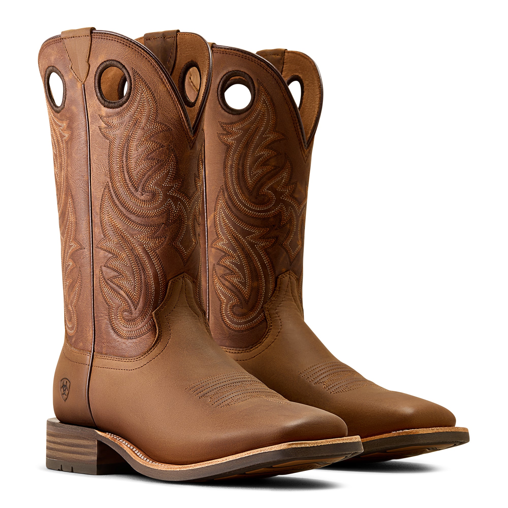 Ariat Distressed Brown/Tack Room Brown Highland Toughstock Men's Wide Square Toe Cowboy Boots 10074255