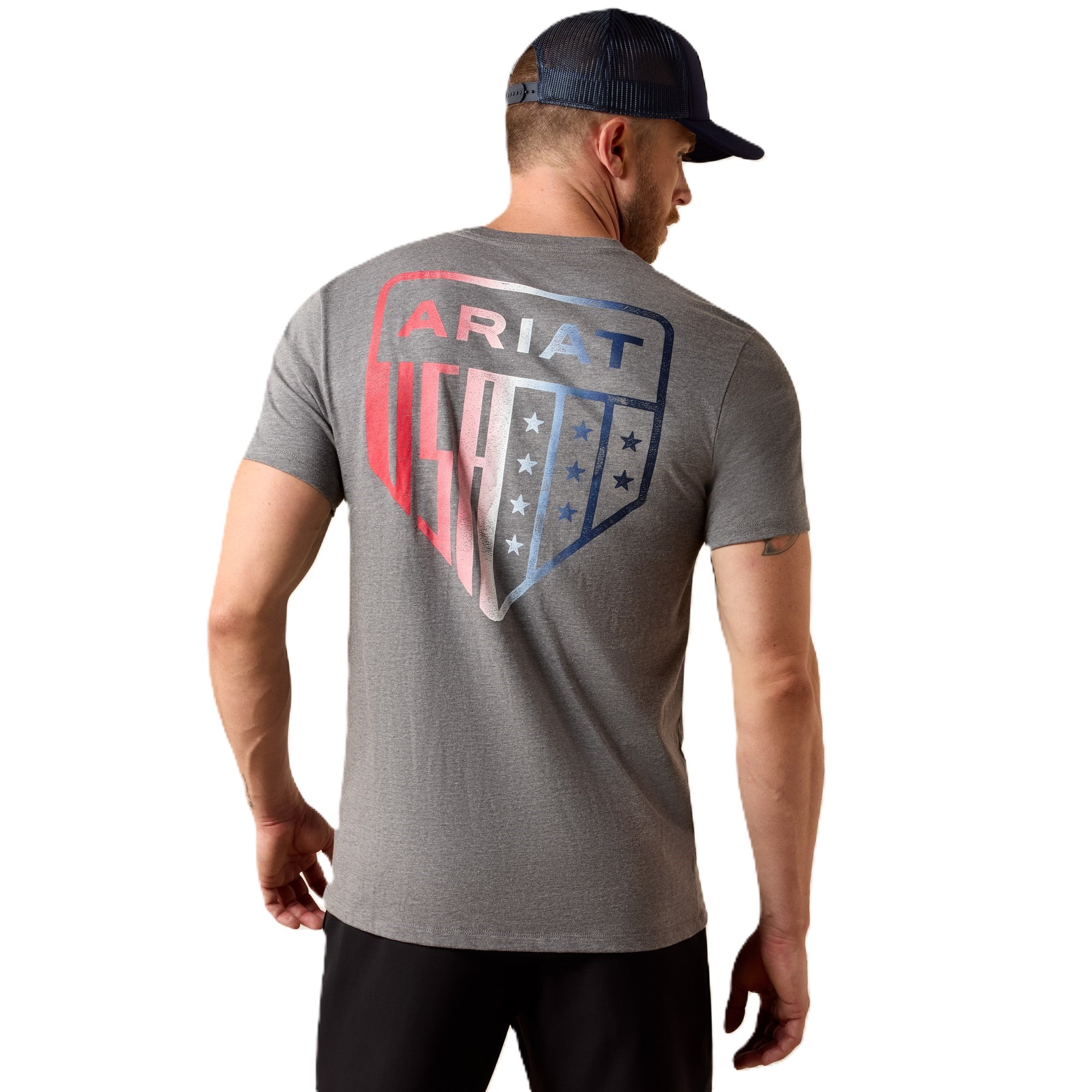 Ariat Athletic Heather USA Pat Badge Men's T-Shirt 10080246