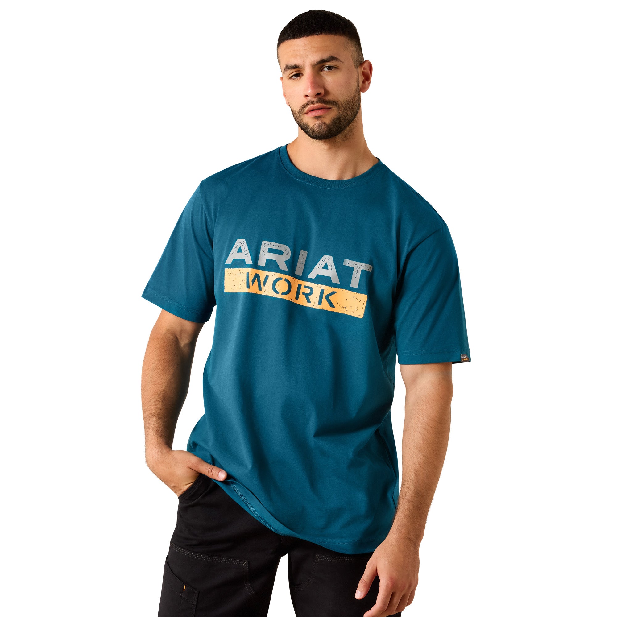 Ariat Legion Blue Men's Rebar Cotton Strong Logo T-Shirt 10071287
