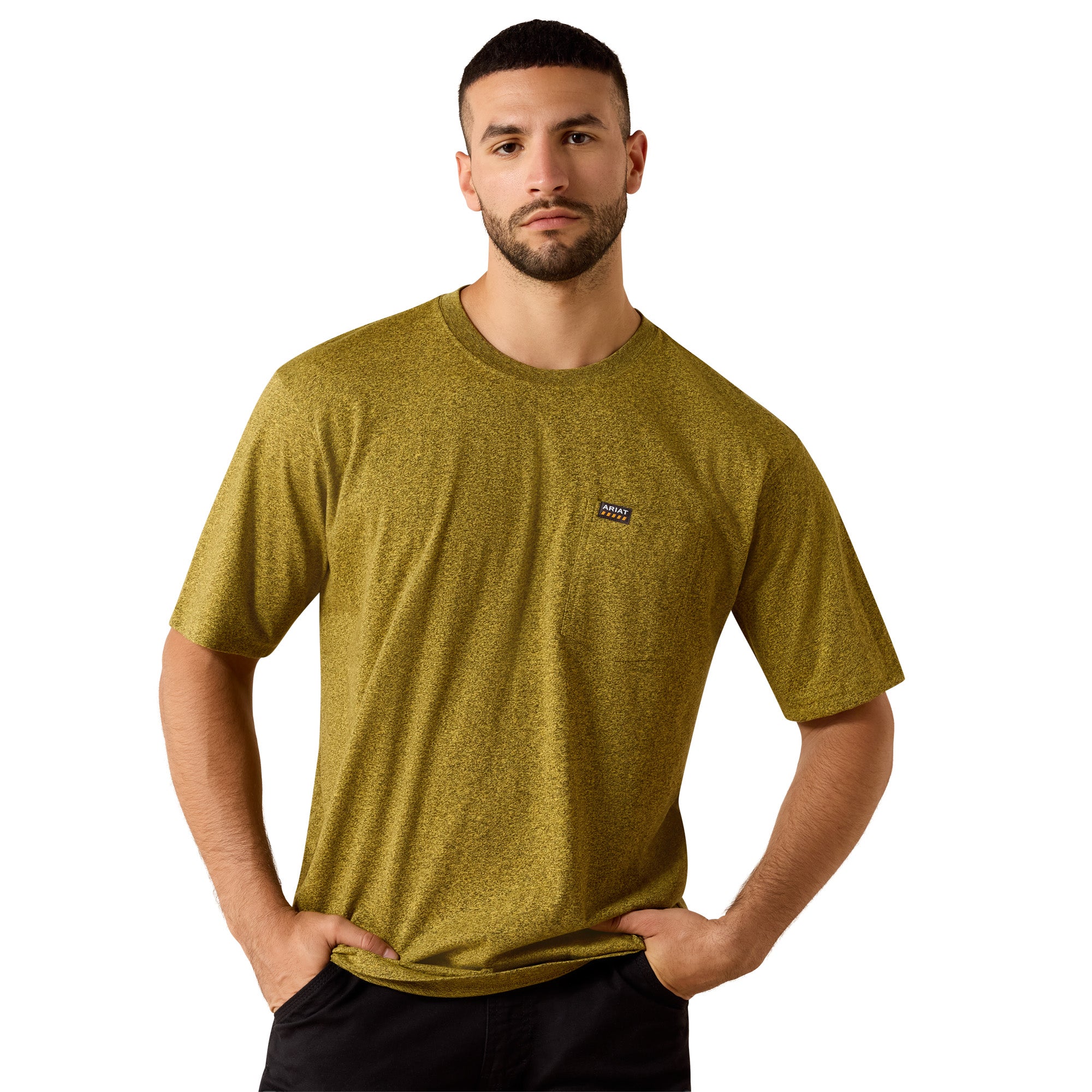 Ariat Mango Mint Heather Men's Rebar Cotton Strong Standard Pocket T-Shirt 10071292