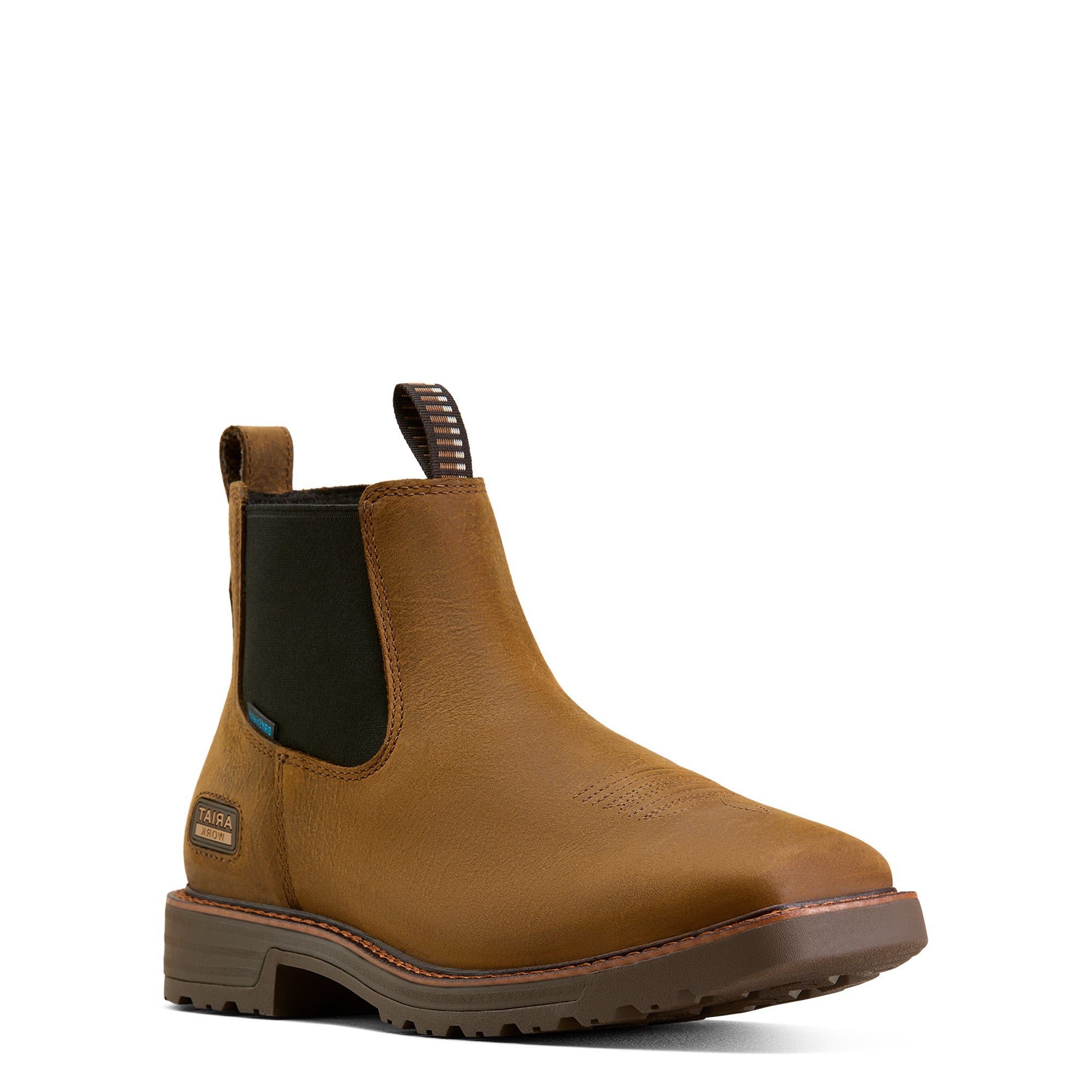 Ariat Rye Brown Activator Chelsea Waterproof Wide Square Toe Men's Work Boots 10074285
