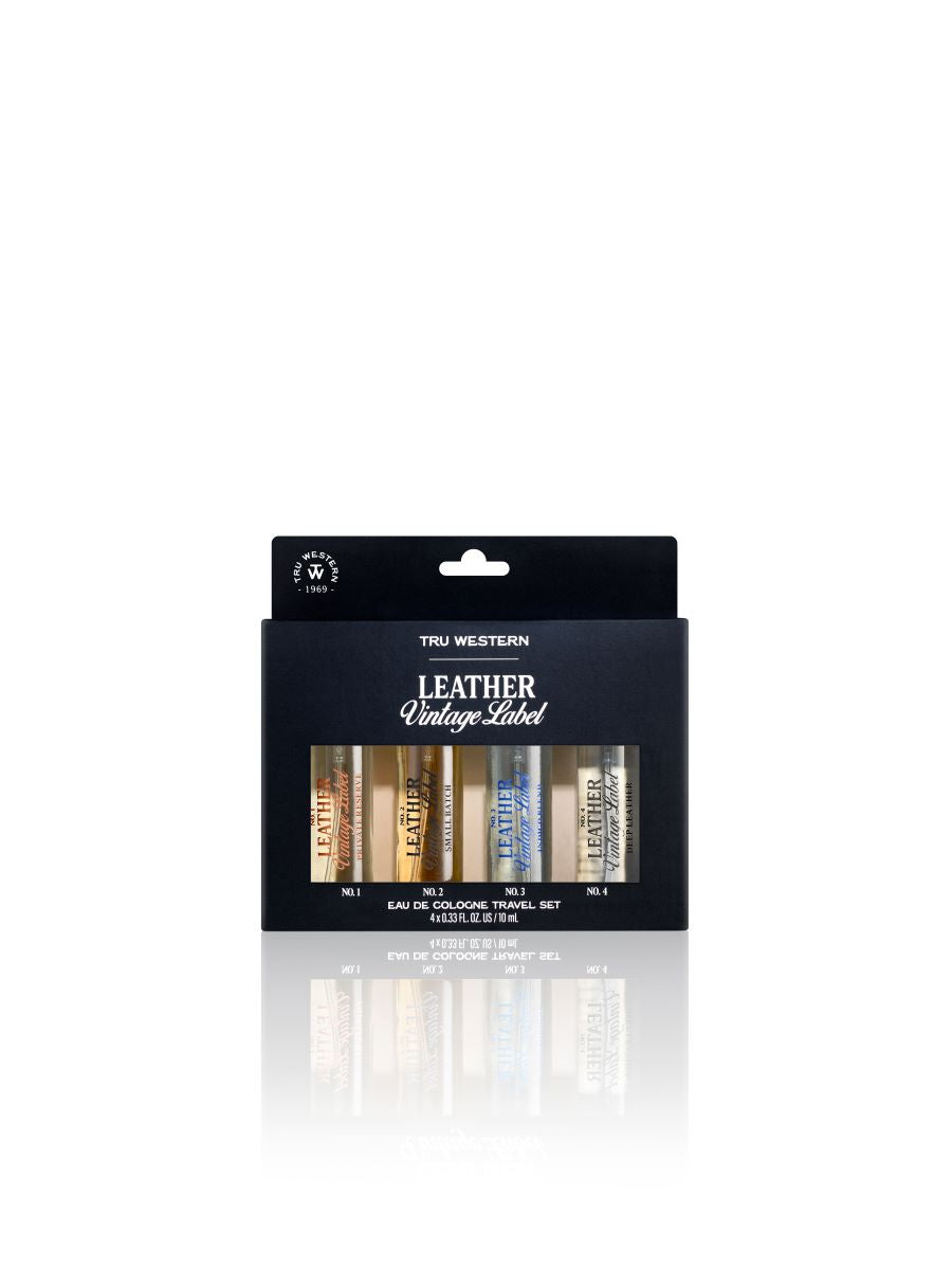 Leather Vintage Label Travel Set 99036