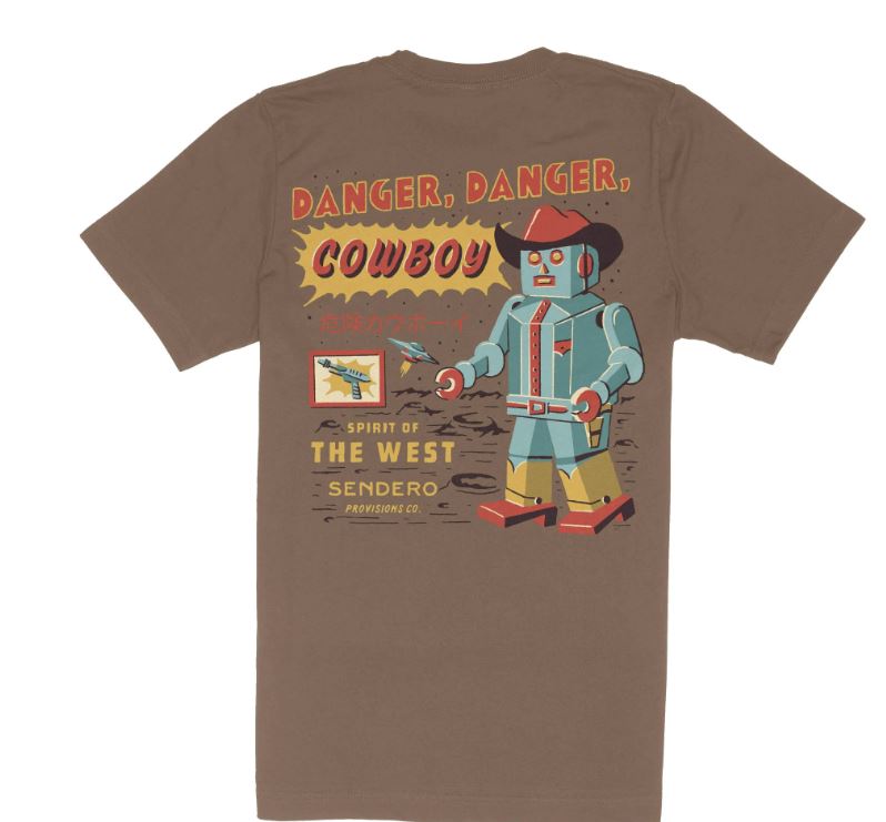 Sendero Light Brown Danger Cowboy T-Shirt SPCS125F15A-LTB