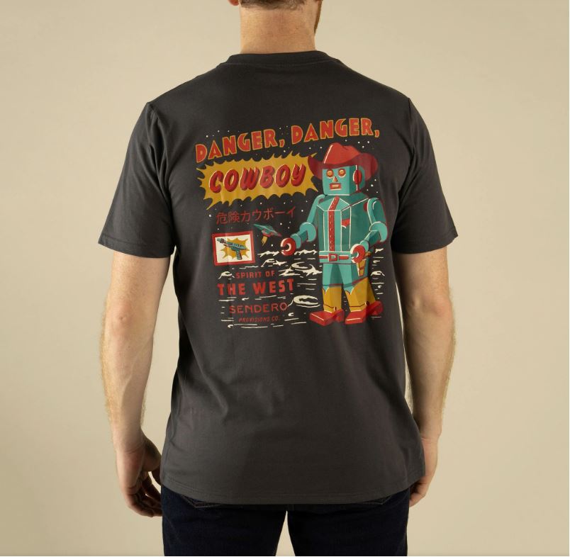 Sendero Vintage Black Danger Cowboy T-Shirt SPCS125F15B-BLK