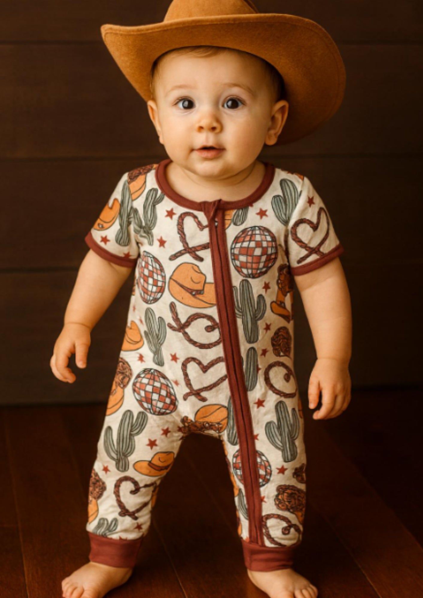 MontanaCo Disco Cowboy Short Sleeve Infant Romper
