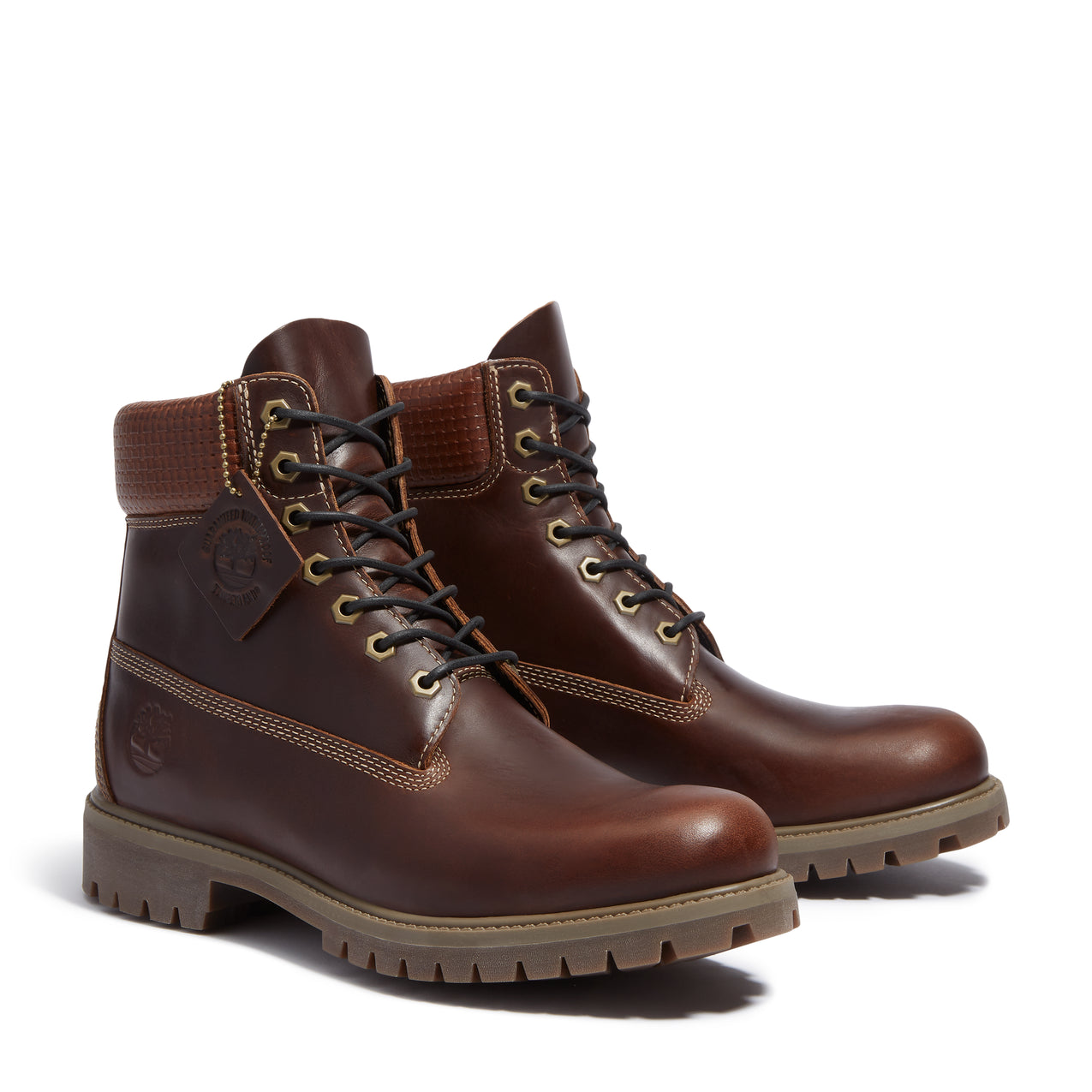 Timberland Medium Brown Full Grain W Blk Men's Premium 6 Inch Waterproof Boots TB0A2P6WEIU