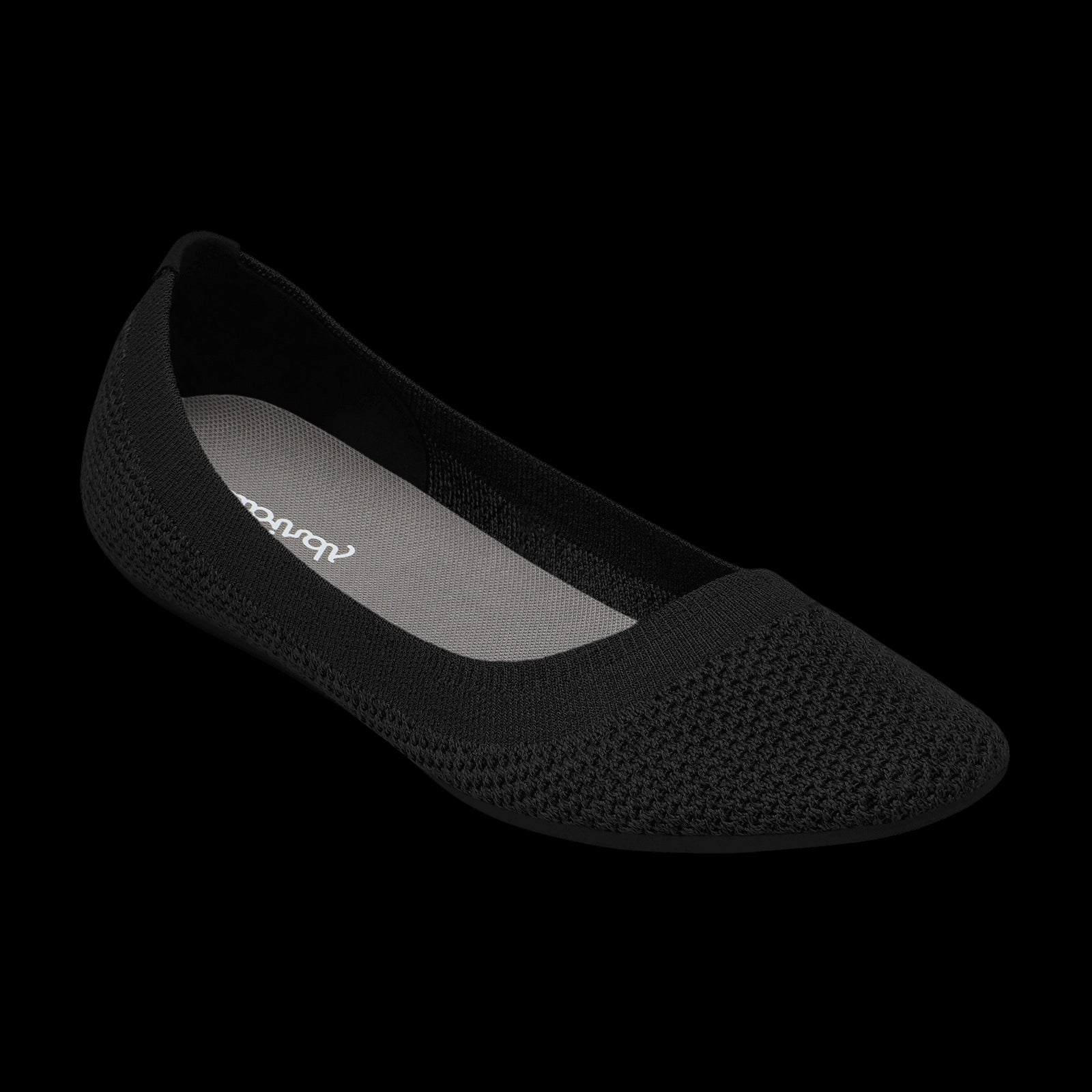 Allbirds Jet Black Tree Breezer Women's Breathable Knit Flats TB1WJBK