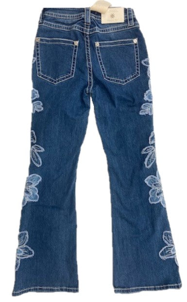Western Blue Women's Floral Applique Bootcut Jeans W-237-PB