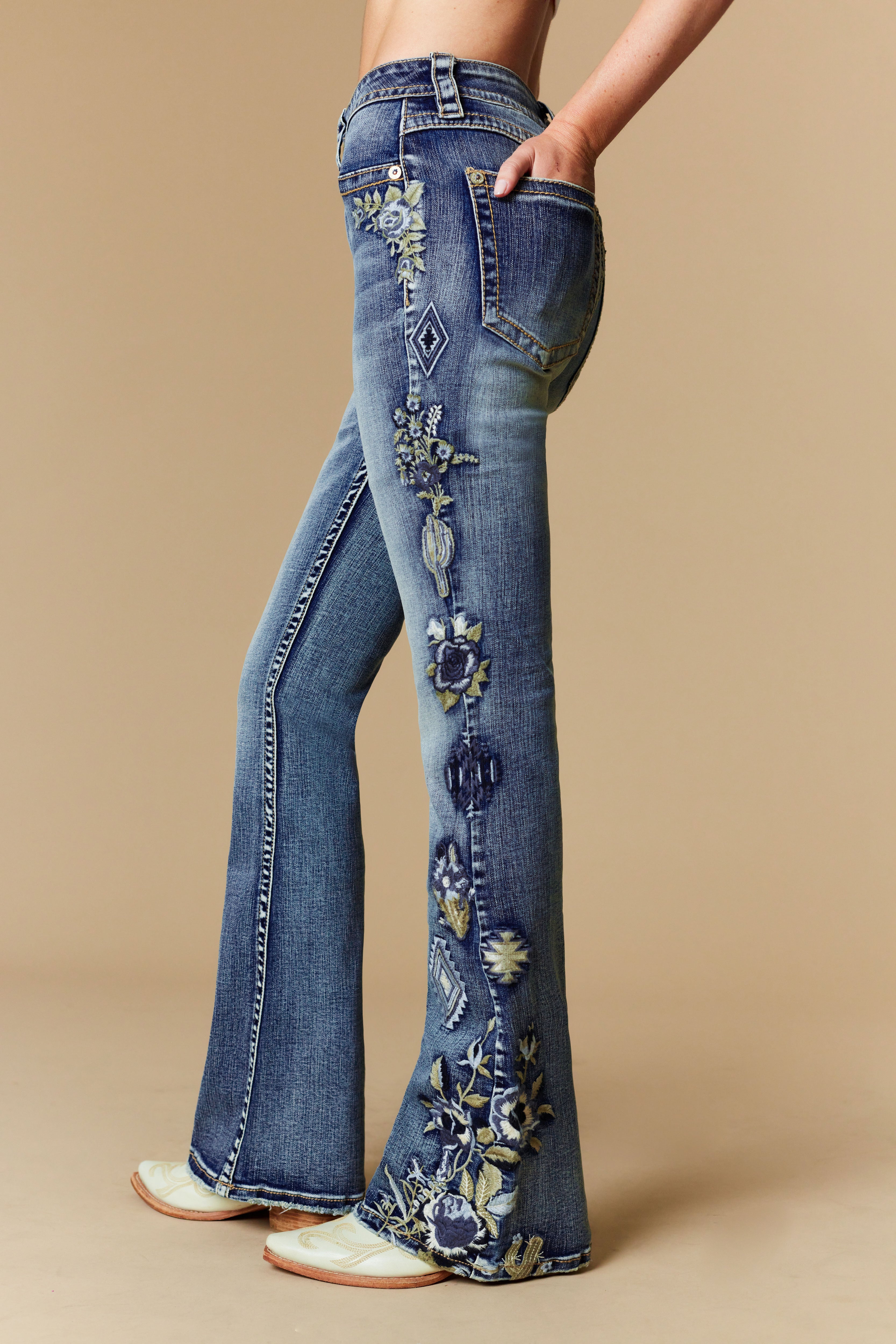 Western Blue Boot Cut Women's Jeans (Inseam 33) W222-PB