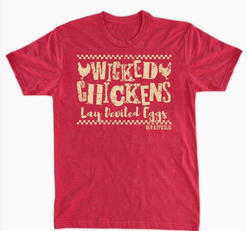 Rebel Rose Red Wicked Chickens T-Shirt 377-NL-RED
