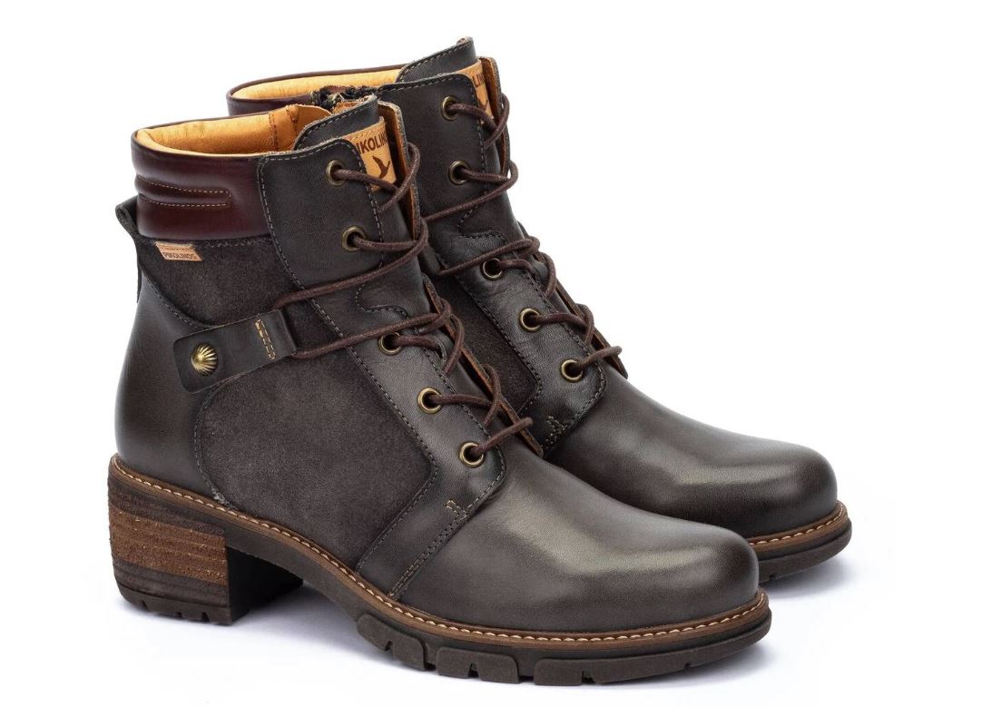 Pikolinos Lead San Sebastian Women's Elegant Heeled Ankle Boots with Lace-up closure WIT-8979C1LEAD