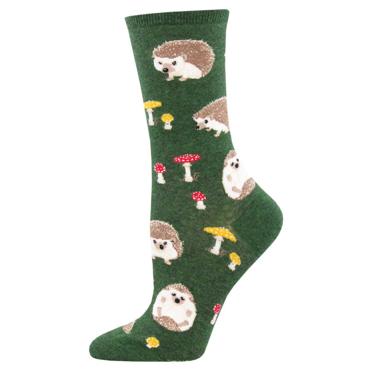 Socksmith Green Heather Slow Poke Women's Cotton Crew Socks WNC2125-GHT