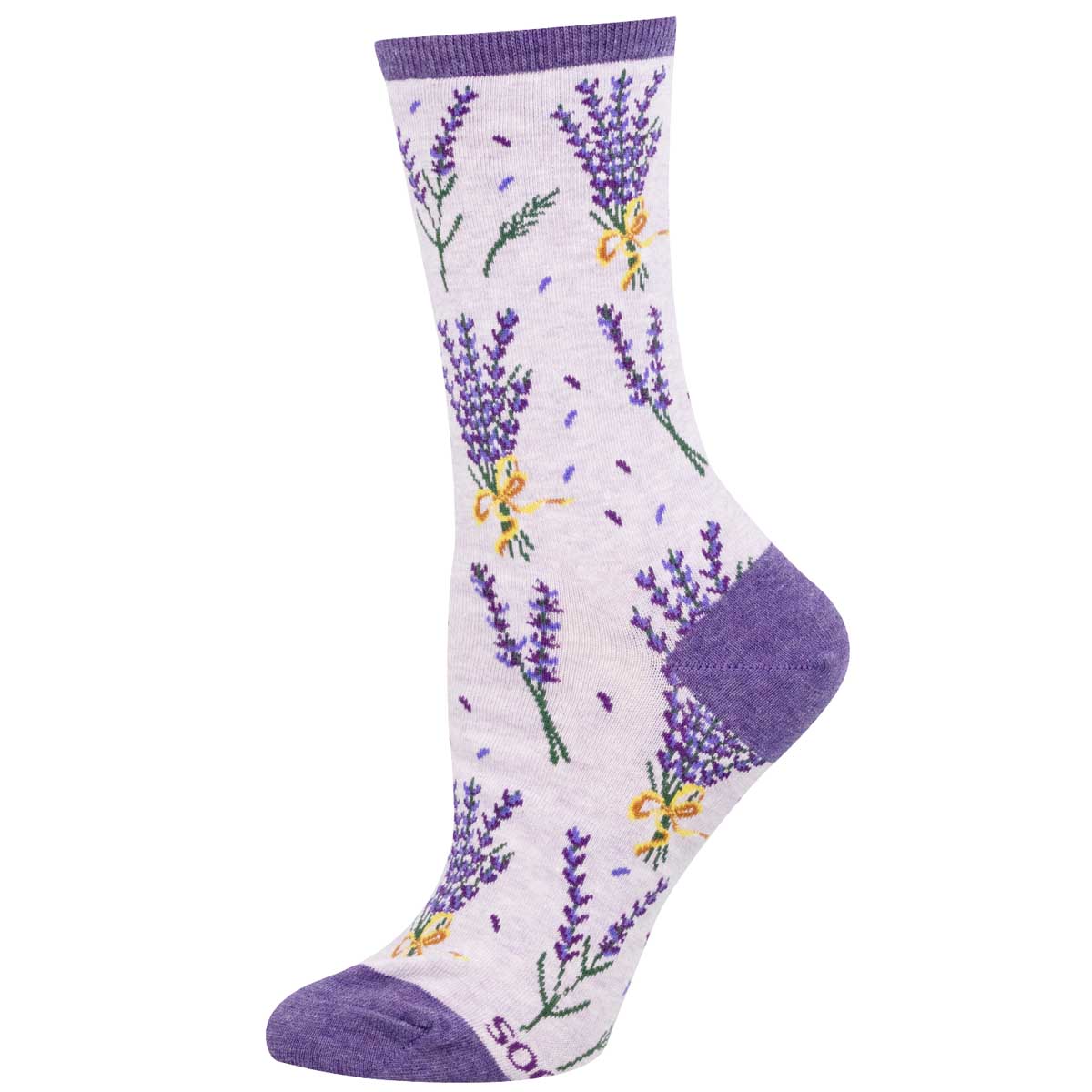 Socksmith Purple Heather Bunches of Lavender Women's Cotton Crew Socks WNC3882-PHT