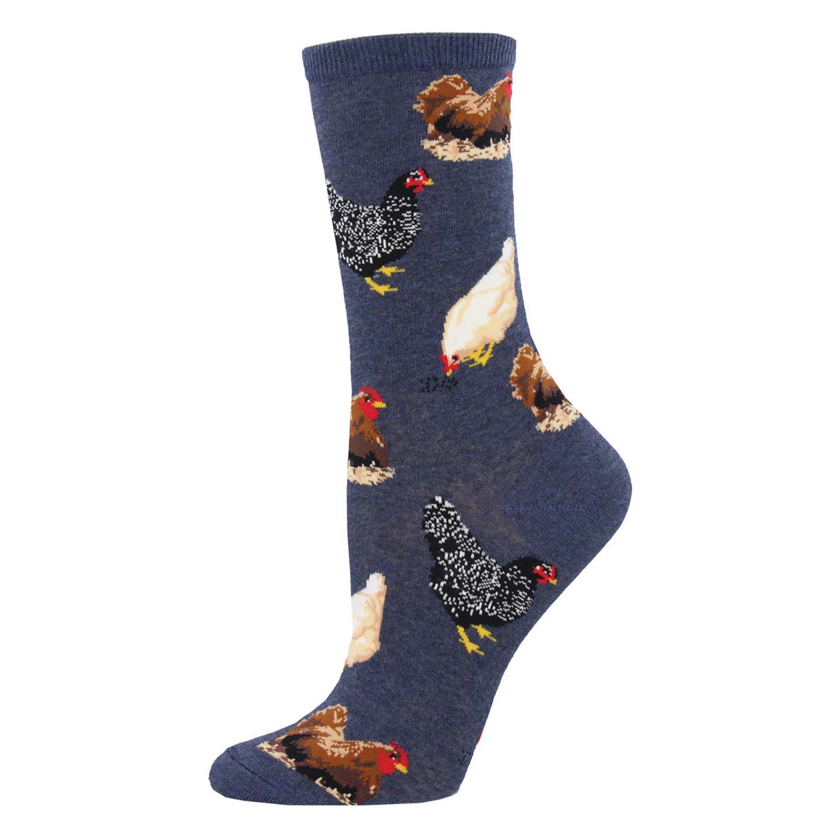 Socksmith Navy Hen House Women's Cotton Crew Socks WNC774-DEN