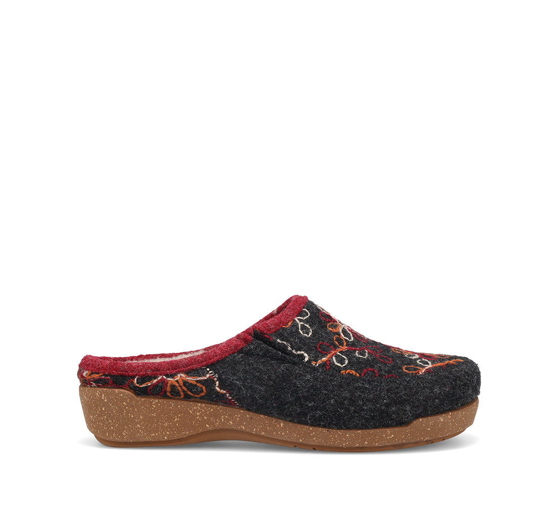 Taos Charcoal Woolflower Women's Slide On Clog Shoes WFR-TA2700-CHA