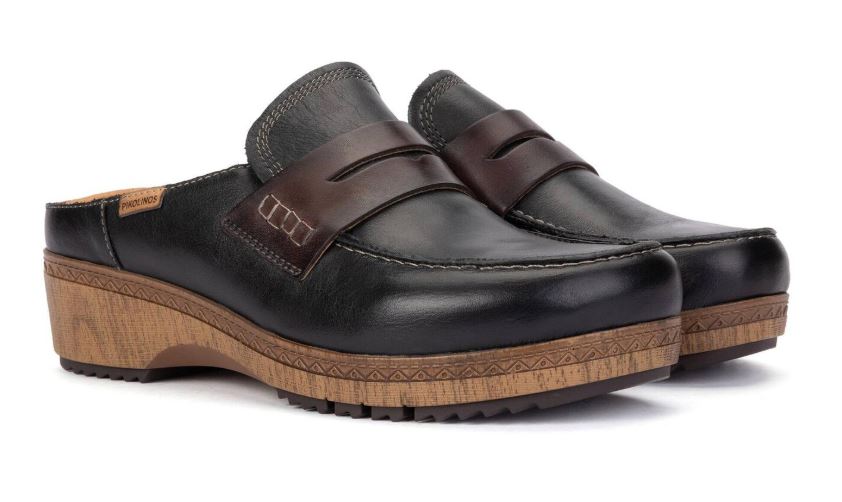 Pikolinos Black GRANADA Women's Leather Clogs W0W-3960C1