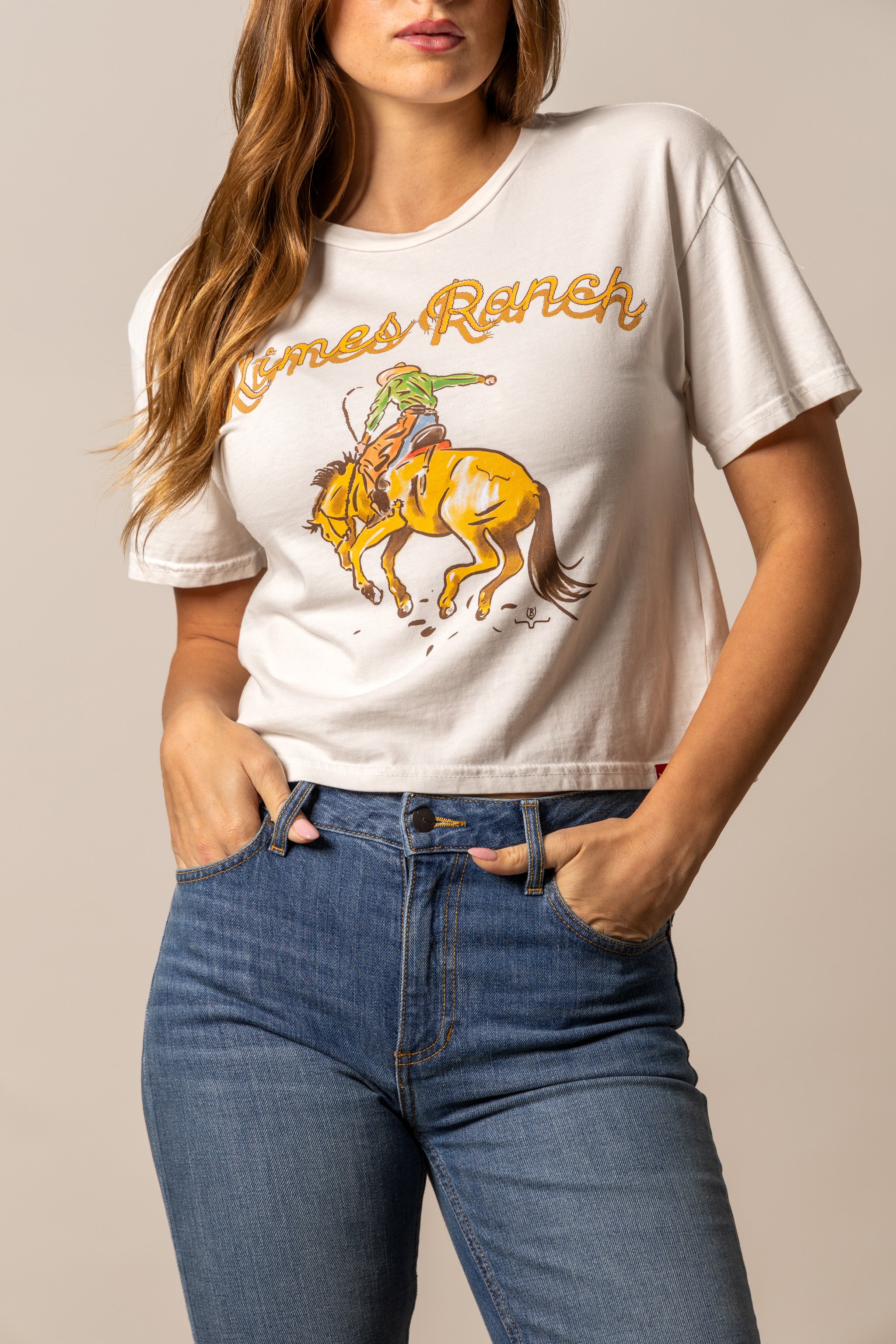 Kimes Ranch Bone Women's Lucky B Rodee-Oh! T-Shirt WSH0000077-BONE