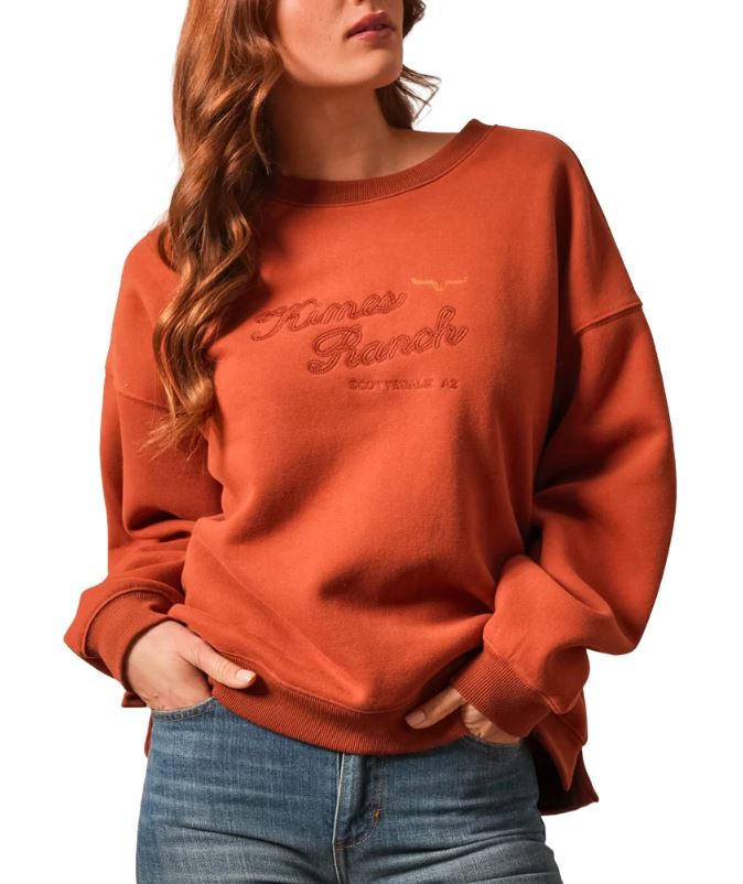 Kimes Ranch Burnt Red Solana Women's Crew Neck Pullover WSW0000025BE006