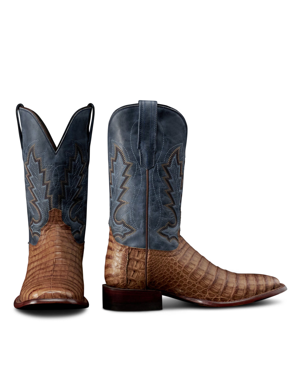 Tecovas Toffee/Navy The William Men's Caiman Boots WILLIAM-NAVY