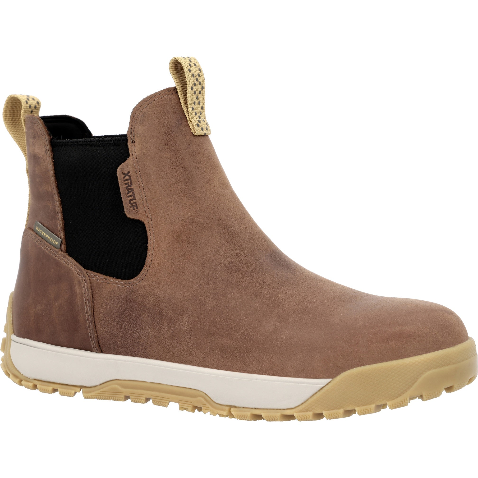 Xtratuf Earth Brown Men's 6 inch Leather Ankle Deck Boots XMABL900