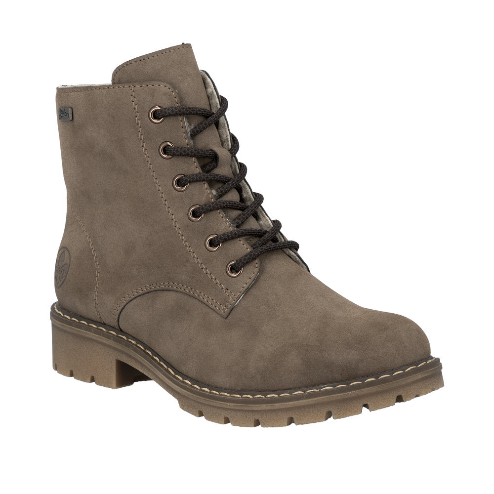 Reiker Sabrina Brown Women's Lace Up Boots with side zipper Y9103-24