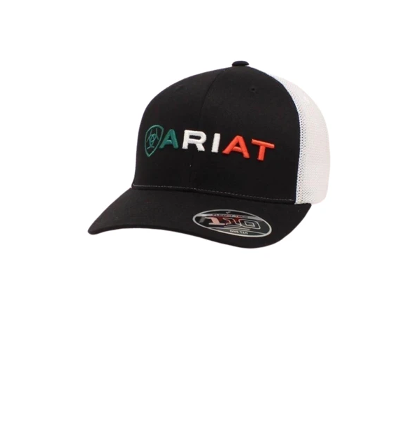 Ariat Black Mexican Flag Men's Snap Back Hat A300012201