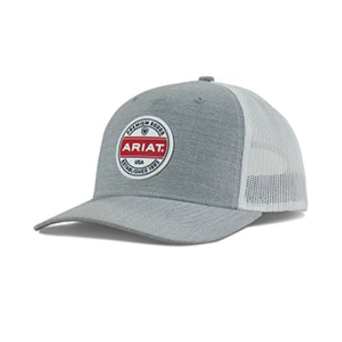 Ariat Grey with Ariat Logo Rubber Patch Men's R112FP Cap A300012506